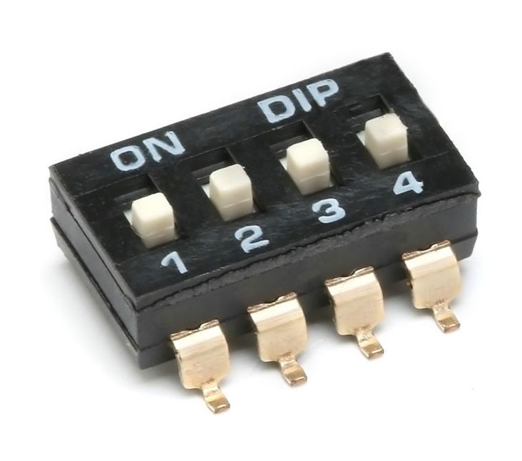 DIP-switch 4-polig zwart SMD 2.54mm pitch